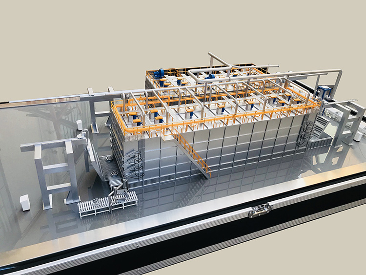 工業(yè)用爐模型廢鋁生產(chǎn)線北京模型公司制作完畢德國展出
